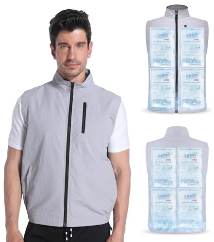 FERNIDA Giubbotto refrigerante gilet da ghiaccio Cooling 24 sacchetti per ghiaccio estate aperta caccia lavoro diserbo uomini donne nylon