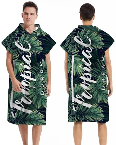 LOMTRATS Polaire Double Face avec Poches Cape de Surf à séchage Rapide Serviette de Change Peignoir à Capuche pour Femmes et Hommes Natation Plage Surf Plongée Bain à Domicile