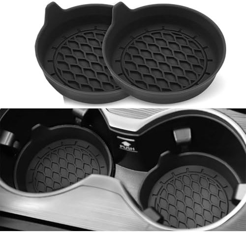 EINESIN Car Cup Holder Coaster, Car Coasters for Cup Holders, Universal Removable Vehicle Cup Holder Coasters for Most Cars, Waterproof Non-Slip Sift-Proof Spill Holder Car Interior Accessories