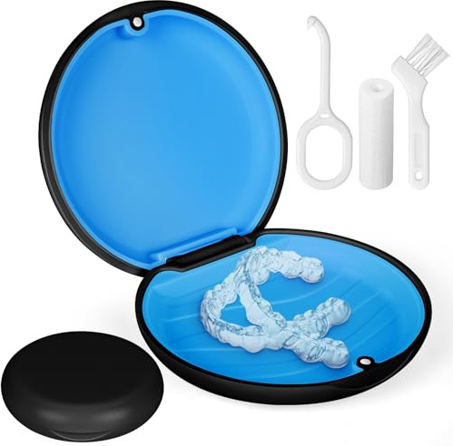flintronic 1Pcs Caja Férula Dental, Caja Ortodoncia, Caja de Almacenamiento, Funda para Alineadores y Aparatos Dentales, Resistente y Fácil de Limpiar, con 2 Herramientas Ortodoncia