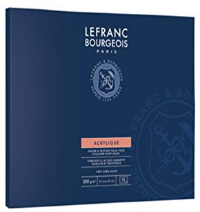 Lefranc Bourgeois 300685 Lefranc Bourgeois Papierblock für Acrylfarben - einseitig geklebt auf 15 Blatt 300gr/qm Maße: 41 x 51 cm,