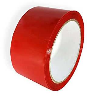 Ruban adhésif d'emballage rouge, Tout usage en polypropylène, 48 mm x 66 m