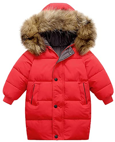 amropi Enfant Fille Manteau Parka Epaisse Veste à Capuche Chaud Hiver Blouson pour 2-10 Ans