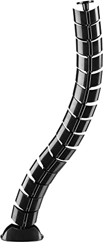 mywall HZ44L - Passacavi con lunghezza fino a 730 mm, gestione cavi per scrivanie con fissaggio a vite, canalina per cavi circolare, 2 canali con struttura a vortice modulare