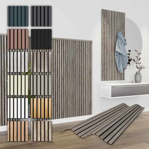 HEXIM Paneles Acústicos 138,5x60cm - Pared de Lamas Flexible Madera MDF Paneles de Pared Revestimiento de Lamas Revestimiento Mural (1 panel / 0,83 m² Vintage Oak - APH07)