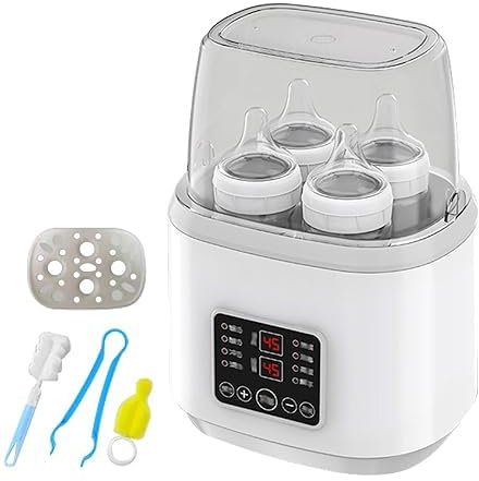 8-in-1 Flaschenwärmer Baby, Sterilisator für babyflaschen, Schnell-Flaschenwärmer, Milchflaschenwärmer für Babys, Fast Babykostwärmer & Abtauung mit LCD-Display, BPA-freier Babynahrungsheizung
