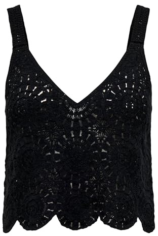 ONLY Mujer Onlyvonne S/L Top JRS, Negro, S
