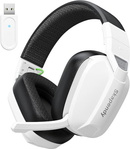 Skapendy Wireless Gaming Headset for PC, PS5, PS4-2.4GHz Lossless Audio USB & Bluetooth Gaming Headphones, Foldable Headphones with Mic, 50Hrs Battery Life - For Mac, Tablets, Switch and Smartphones