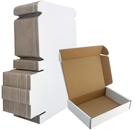 7x5x1.5 inch White Shipping Boxes 50 Pack, Small Corrugated Cardboard Mailer Boxes Bulk for Packaging Business Mailing Gift，Mini Mailer Boxes for Packaging Supplies Business Present