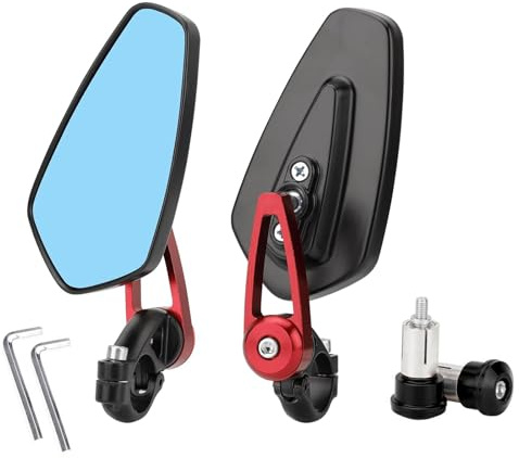 AULESSE Retroviseur Moto Embout de Guidon, 7/8 22mm Anti-Glare Rétroviseurs Moto, Rétroviseurs Latéraux de Moto pour Scooter Street Bike ATV Z900 Z125 MT07 MT09