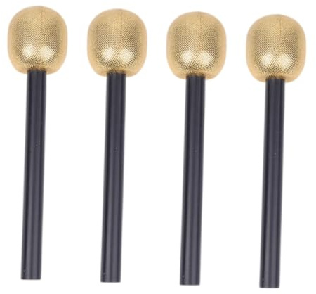 Hemobllo 4pièces Microphone Simulé Plastique Doré Lot de Jouets Imitation pour Garçon Fille Performances Scéniques Et Jeux De Rôle