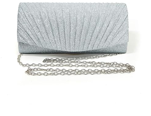 HORREX Bolso Bandolera Mujer Clutch Fiesta Bolsos de Fiesta Bolso Mujer Verano Sobre Multifuncional Bolsa de Hombro Desmontable Adecuado para Boda Cóctele Baile Cenas Recepciones