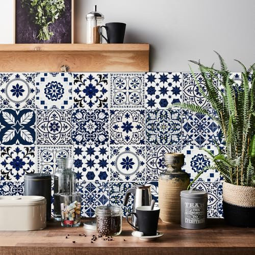 Tile Stickers for Kitchen 24 pcs Stick on Tiles Kitchen Bathroom