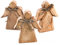 Logbuch-Verlag Lot de 3 anges en bois - Décoration de Noël à poser - Marron - Naturel - Décoration de Noël - Ange de Noël - Grand format vintage