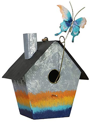 ASDQWER Mangeoire À Oiseaux Mangeoire pour Oiseaux Household Items Mangeoire À Oiseaux pour Balcon De Jardin, Nid D'oiseau en Fer Forgé Rétro, Mangeoire À Oiseaux Suspendue pour Cour De Villa