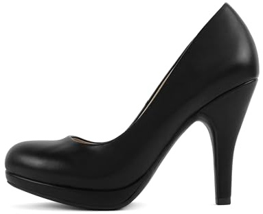 CITYCLASSIFIED #Jack Women's Classic Dress Pump w Extra Cushioned in Sole, Round Toe & Platform (Black Pu, 8)