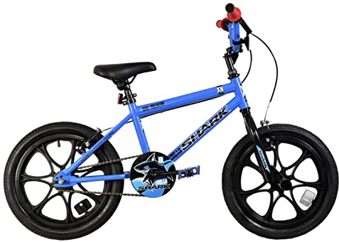 XN Urban Shark Kids Bicycle 16 BMX Bike - Gloss Blue/Black