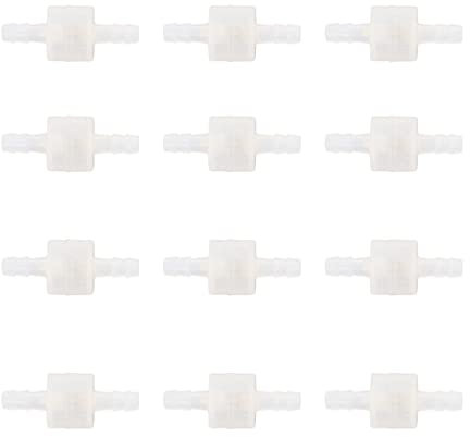 Rückschlagventil, 12 Stück PE Federbelastetes Einweg-Rückschlagventil Hohe Druckbelastbarkeit für Fischbecken, Lebensmittel und Getränke6mm/0.24in (durchscheinend))