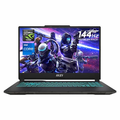 MSI Cyborg 15 Gaming Laptop, 15.6 FHD 144Hz Screen, 13th Gen Intel Core i7-13620H, NVIDIA GeForce RTX 4050, 32GB DDR5 RAM, 1TB PCIe SSD, Webcam, Backlit KB, Wi-Fi 6, Windows 11 Home, Black