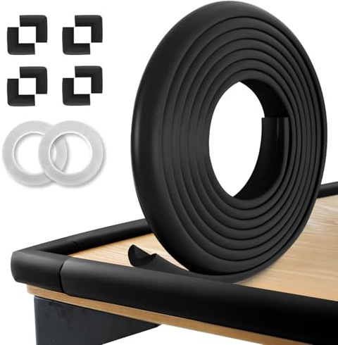 Kerätä Baby Proofing Corners and Edges Protector Guards (16.5FT Edge +8 Corners), Soft Rubber Foam Edge Protector with Removable Double Sided Tapes, Furniture Table Bumper Guard for Baby Safety-Black