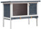 HOMIUSE Hasenstall Winterfest Kaninchenstall Draußen 90x45x65 cm Kleintierstall Grau und Weiß