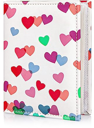 HAYHOI Photo Album 4x6 (4x6 inch) for 52 Small Capacity Photos with Vegan Leather Cover, Portable Photo Album for Family Wedding Girls (Hearts)