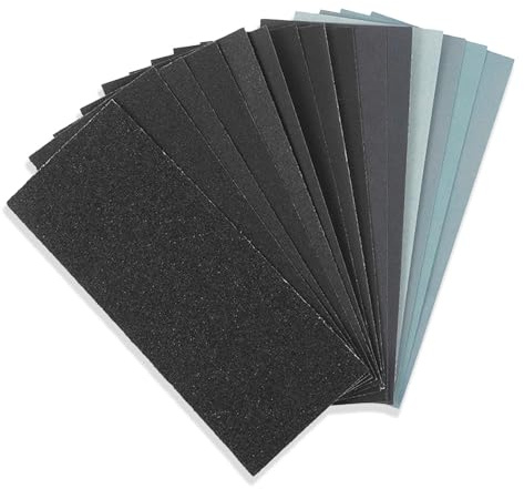 60 PCS Sandpaper Kit 80 To 3000 Grit Fine Sand Paper 23 x 9 cm Grit Wet and Dry Sandpape for Cars Polishing Metals Walls Wood Furniture Sanding