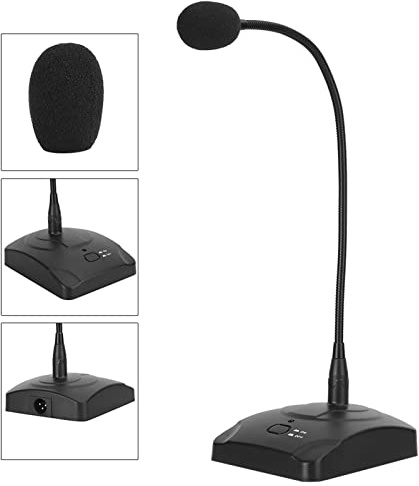 Jectse Microphone de Conférence de la Table de Bureau SF-38, Style Unique, Forte compatibilité pour Différentes Occasions, Métal, Configuration du Câble 5M