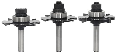 AKYLIN Set di 3 frese per scanalatura, gambo da 8 mm, 4 bordi di taglio, frese per scanalatura, legno, frese in carburo di tungsteno per la lavorazione del legno