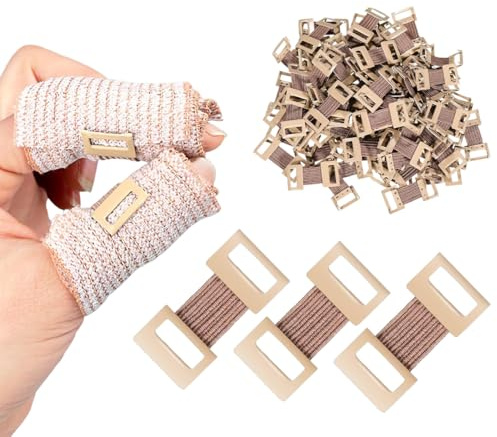 FHRYNA 40 clip di fissaggio per bende elastiche, colore marrone, in alluminio elastico