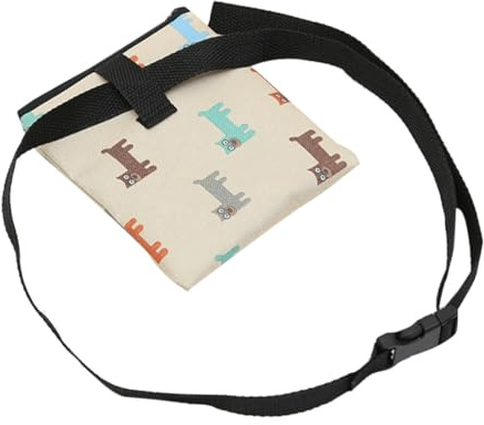 HEMOTON Borsa Facile da Usare Sacchetto per Addestramento per Snack Cani Oxford Beige Retrattile per Allenamento All'aperto e Viaggio Cane