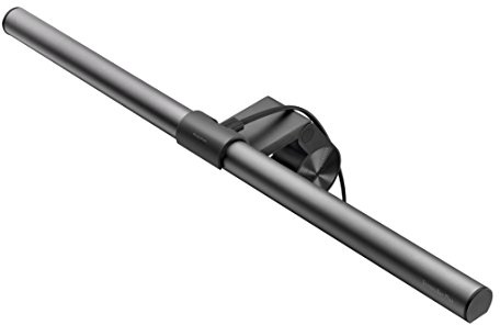BenQ ScreenBar Plus Monitor Light with Auto-Dimming and Hue Adjustment Features, Desktop Dial Control: Silver Metallic USB Powered Office Lamp