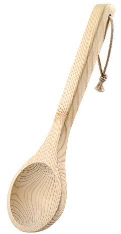 SudoreWell® Louche de sauna en bois de pin avec boucle de suspension d'environ 35 cm