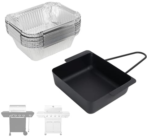 SafBbcue Grill Drip Pan for Nexgrill 720-0830H 720-0830D 720-0888S 720-0898 Grease Tray Replacement Parts, Grease Catcher for Home Depot Nexgrill 720-0882A 720-0925P Cuisinart CGG-7400 with Liners