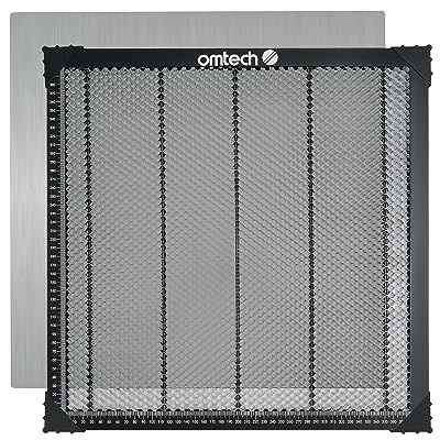 OMTech 400 x 400 mm Panel de Nido de Abeja para Grabador Láser Mesa de Trabajo de Nido de Abeja de Aluminio para Máquina de Grabado de Marcado de Fibra con Escala Incorporada (400 x 400 mm)