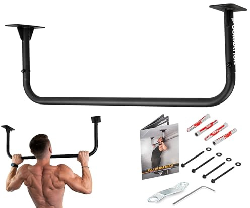 GORNATION Barre de Tractions, Pull Up Bar Murale et Plafond Multifonction avec Poignées Antidérapantes, Idéale pour Home Gym, Entraînements Calisthenics Fitness, Sport, Home Workout