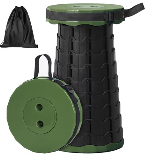 GeeRic Tragbarer Klapphocker, Teleskophocker,Tragbarer hocker,ragbarer Klapphocker Höhenverstellbar, Campinghocker oder Angelhocker, Kinderhocker