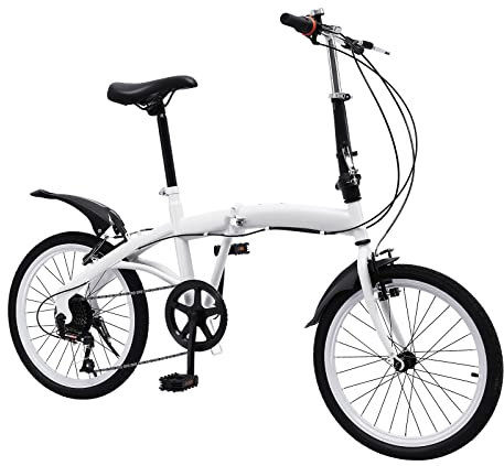 NIGORIY Klapprad 20 Zoll, 6-Gang Fahrrad 90kg Tragfähigkeit, Faltrad Ultraleicht 13KG mit Doppelte V-Brake, Klappfahrrad Erwachsene Einteilige verchromte Stahl-Kurbelgarnitur