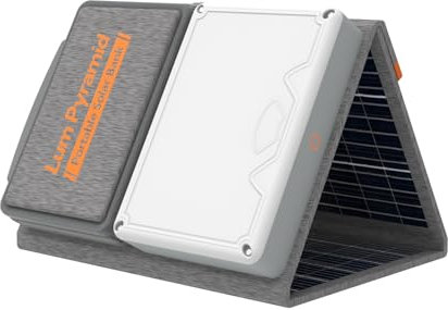 LUMOPAL Tragbare Solar Ladegerät 99.9Wh Solar Powerbank mit 24W Solarpanel Faltbar 65W PD USB-C, 22W QC3.0 USB-A Output Für Camping, Draußen, Reisen, Notfälle