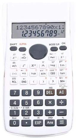 Scientific Calculator with 240 Functions, Large Display, Sliding Hard Cover for Students, Function Calculator, Calculators Include Trigonometric Functions (Simple White)
