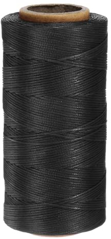 QUARKZMAN 150D 0,8 mm vaxad tråd 284 meter polyester läder sömnad vaxad snöre läder vaxad tråd för sömnad läder sömnad bindning hantverk svart