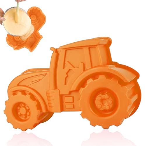 Stampo Per Torta Trattore, Stampo da Forno per Torta, Trattore in Silicone, Dessert da Usare, Stampo da Forno in Silicone 3D, Stampo in Silicone Auto, per Torta pane Gelato (Arancione)