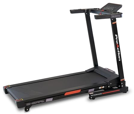 BH Fitness Sherpa Run – Cinta de Correr Plegable, Bluetooth FTMS, 12 programas, Superficie de Carrera 120x42cm, Monitor LED, Velocidad máxima 14km/h, inclinación 15 Niveles
