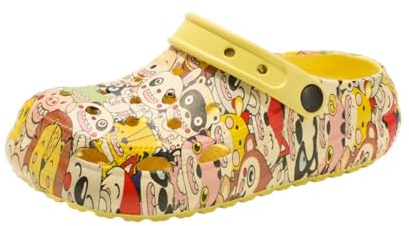 ELIOGN Sabots Enfant Imprimé Cartoon – Chaussures EVA Été Antidérapantes Fille Garçon, Légères et Imperméables avec Bride, pour Jardin Plage Douche Piscine