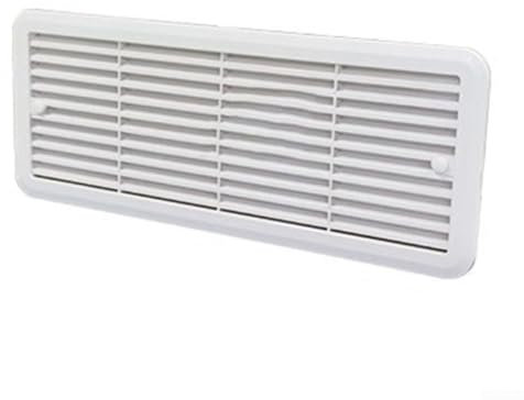 Zilimontt Griglia di ventilazione grande bianca per frigoriferi Thetford, 483 x 186 mm, copertura di ventilazione, per il raffreddamento di roulotte e camper (bianco)