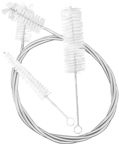 Uikdjgu 3Pcs French Horn Trombone Trumpet Cleaning Set Stainless Steel Nylon Brush Musical Instrument Cleaning Brush