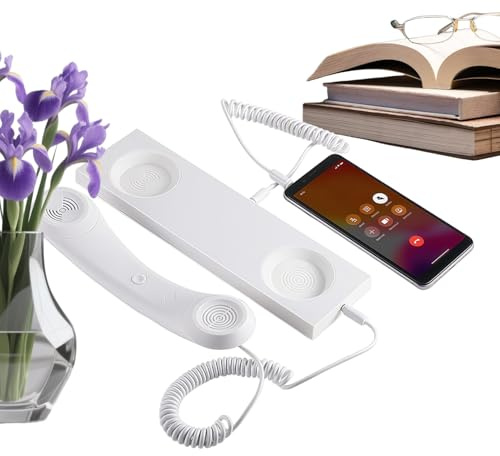 Générique Retro Telephone Handset | Wired Type C Plug for Fixed Phone | with Microphone and Broadband Speaker for Retro Telephone, for Home, Office, School, Room