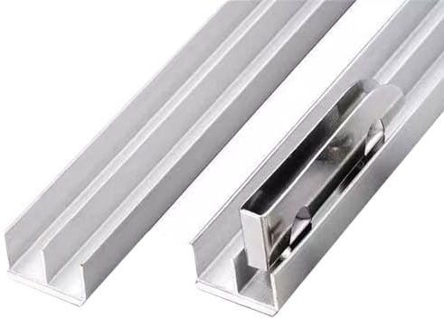 Skjutdörr spårsystem – dubbla kanaler aluminiumskenor för 3–5 mm, akryl eller trä, repharts, smidig glidning, enkel inllat, Heavy-Du Design