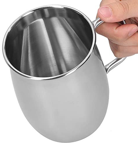 Tasse à Bière en Acier Inoxydable, Tasse à Café Double Couche Chope de Biére Grande Tasse de Thé à Bière de 34 Oz/1000 Ml Tasse à Café avec Poignée pour Boissons Chaudes ou Froides