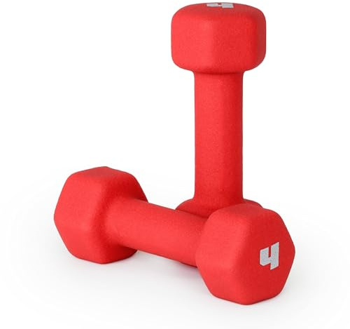 CAP Color Series Neoprene Dumbbell Pair, Cranberry, 4 lb